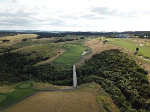 Kauri Cliffs 9th Hole Aerial